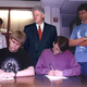 Above: As President Clinton looks on, dorkwad and gaywad leaders sign the landmark Wad Alliance Treaty.